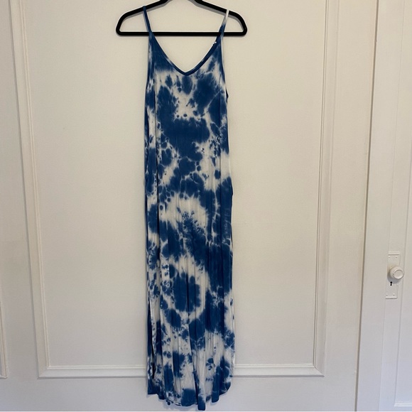 chinese dress ladies BMC Blue Tie Dye Maxi-Dress with Pockets Large main image 1